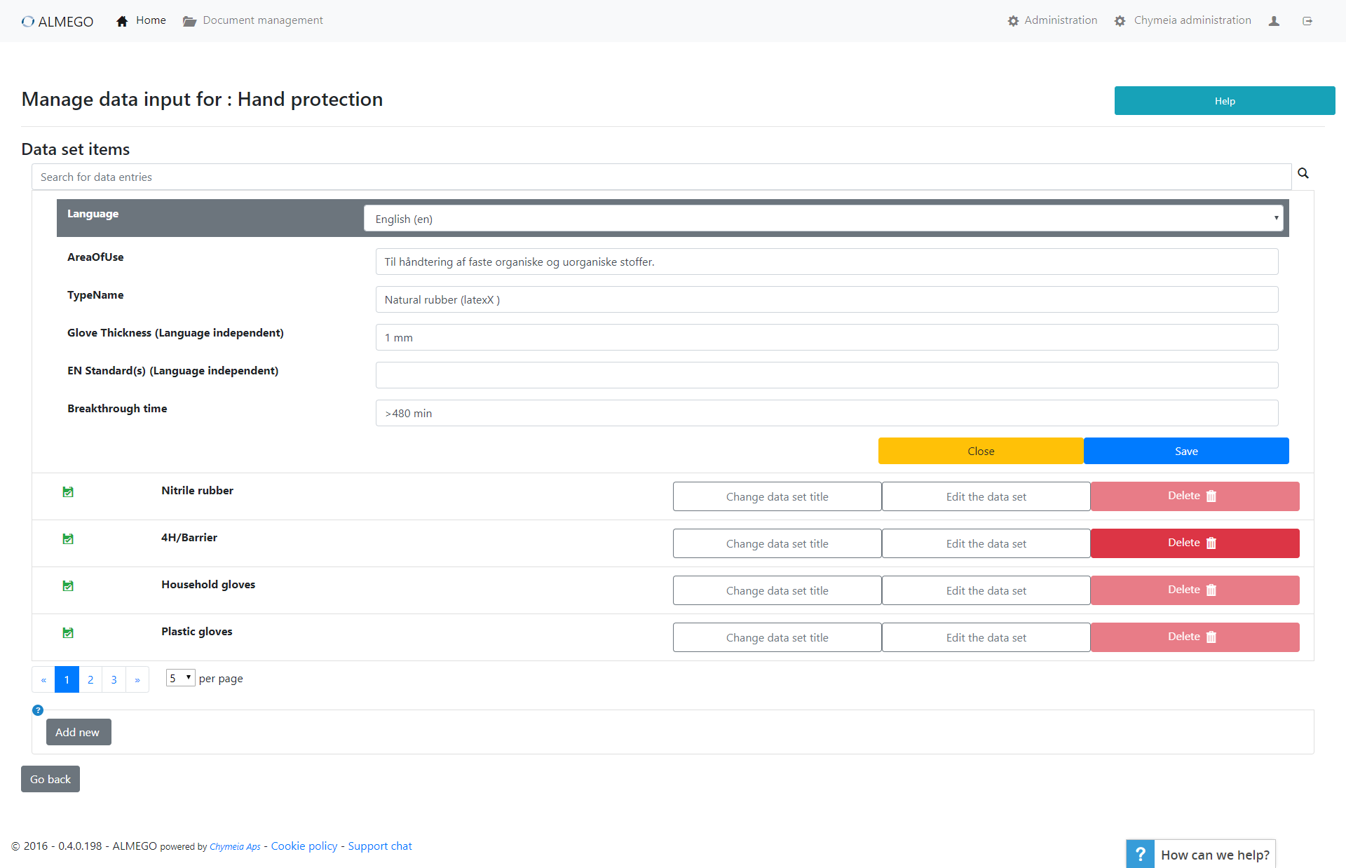 Data Libraries – Before redesign