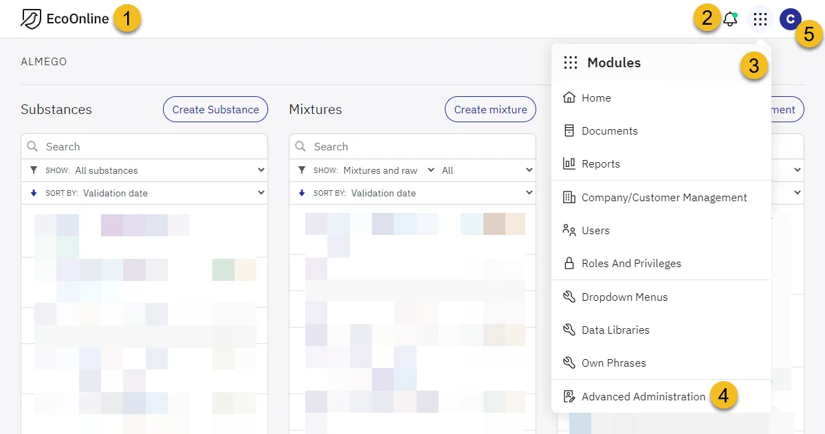 Almego custom design system &mdash; UI example