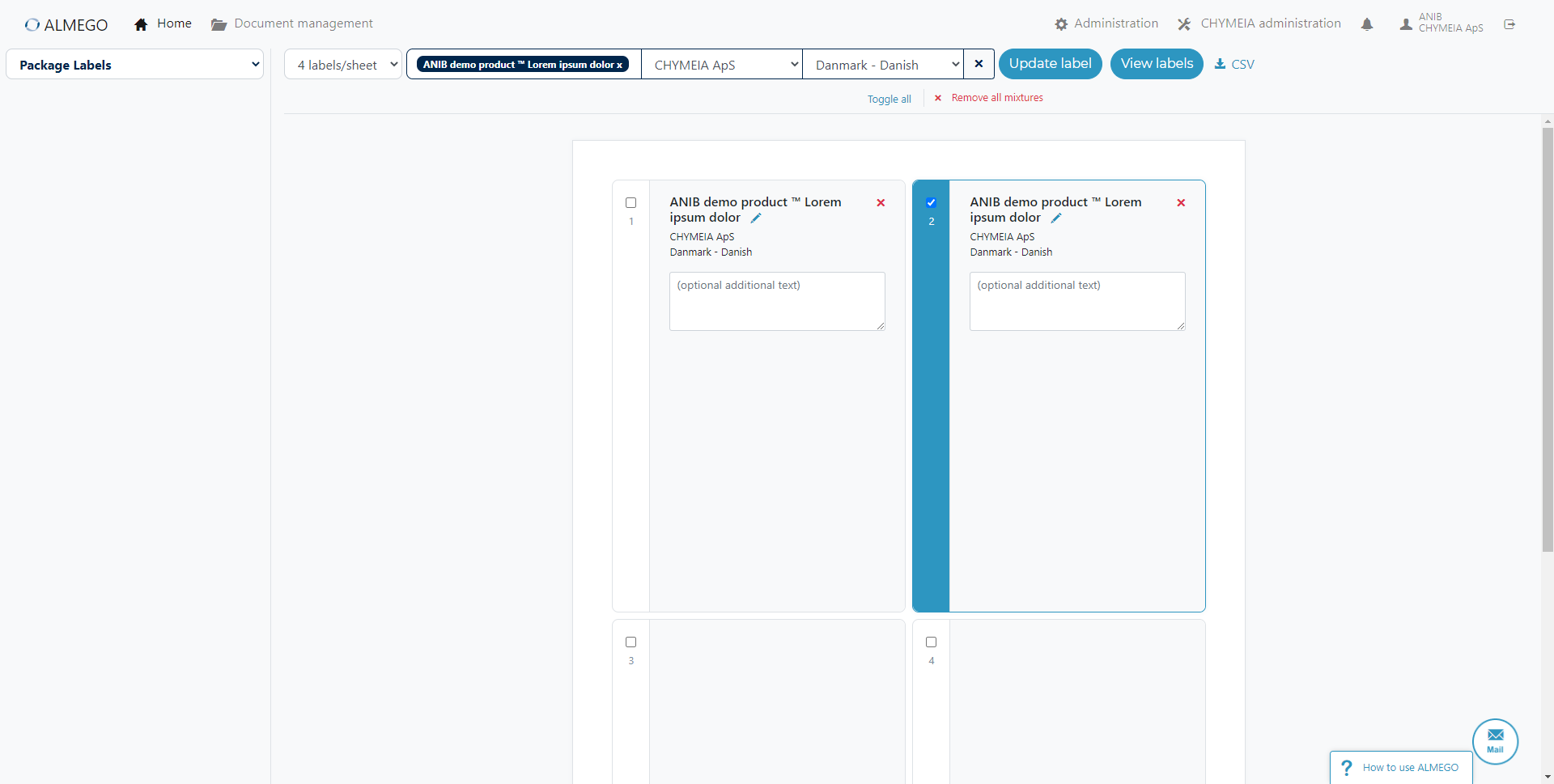Hazard Label Editor – Before redesign