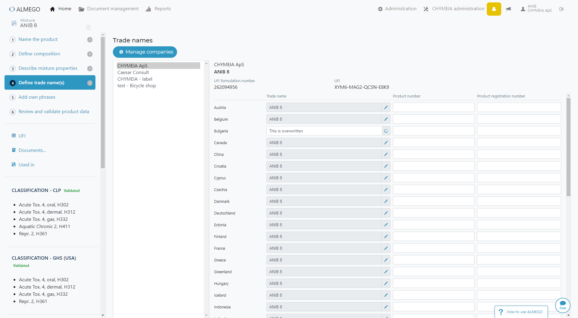 Trade Names – After redesign