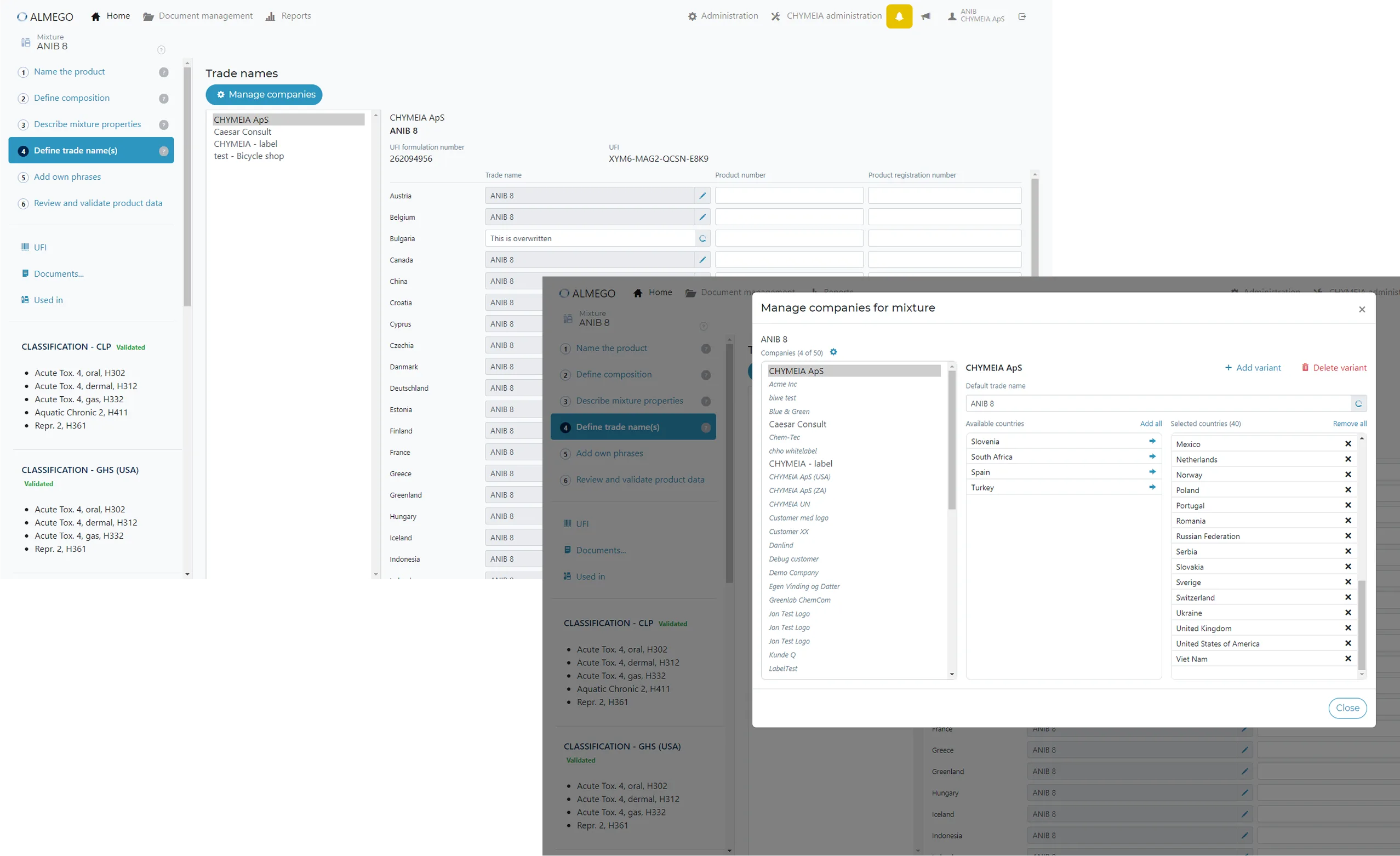 Trade Names – After redesign