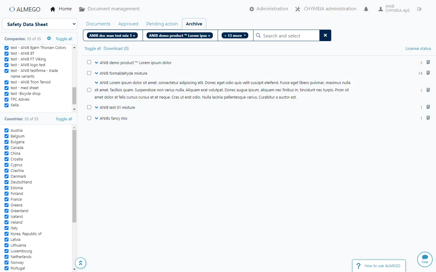 As part of the concept, we provided the ability to search for multiple products, generating a unique link to that particular view.<br><br>That also allowed us to deep-link from a particular product's chemical data page directly to its pertaining documents, something we couldn't do in the previous design.<br><br>This enabled users to quickly switch back and forth between editing data and generating new drafts to see the changes. 