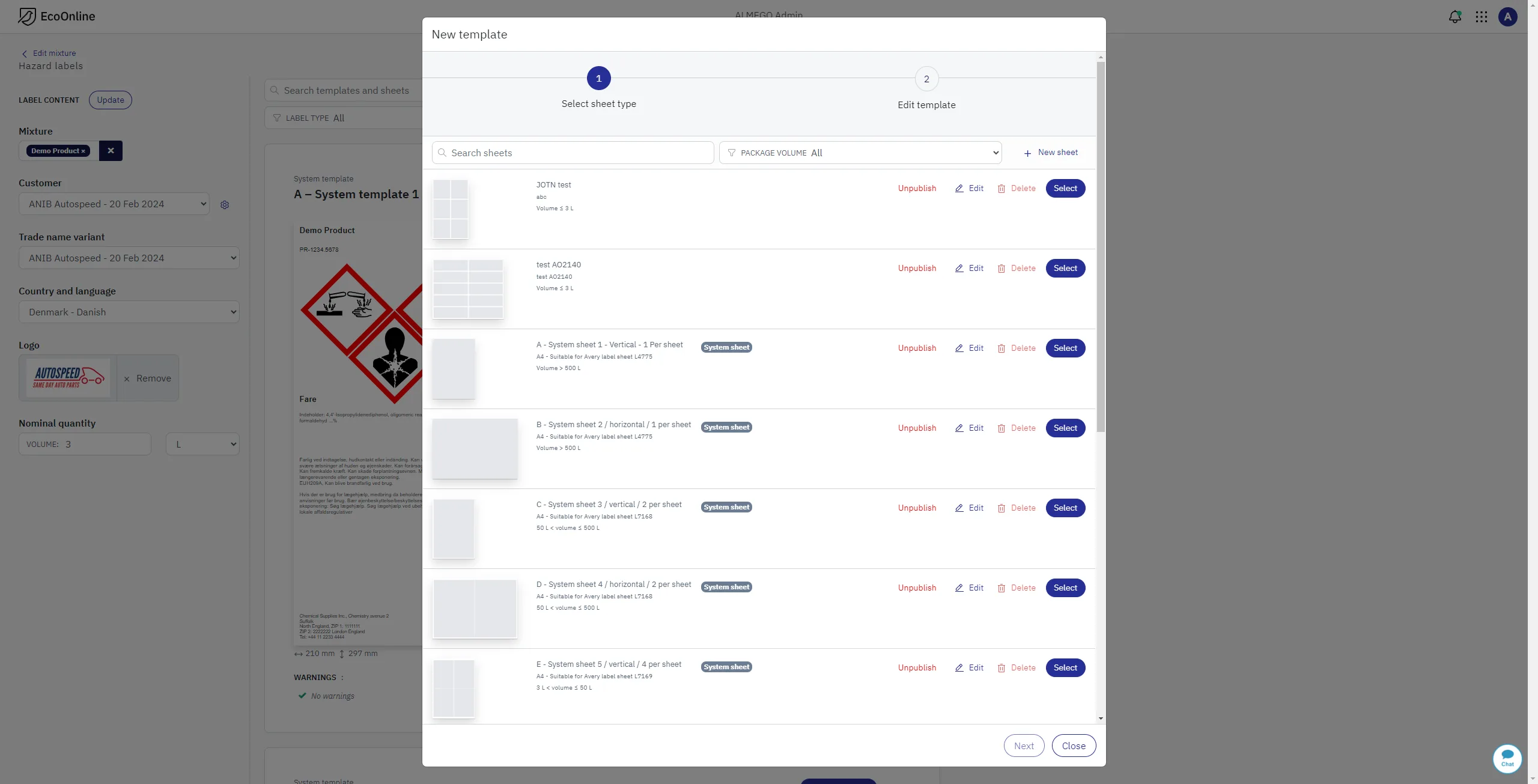 To manage print sheets and template designs.<br><br>Providing users with templates for different label sizes and formats was crucial for enabling quick label creation, while at the same time allowing for full customization when needed.