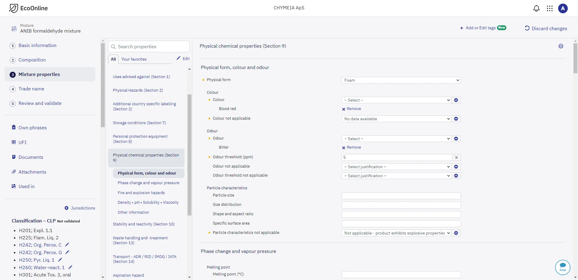 The redesign was a more compact layout featuring a navigation column (middle in screenshot below) showing only top-level sections and any immediate subsections, if applicable. <br><br>Instead of organizing properties inside nested panels, I devised a strict structure with subheadings and consistent label indentation from the left (see right side of the screenshot) to visualize the hierarchy while a the same time surface settings.<br><br>Although the redesign introduced <em>some</em> redundancy compared to the original, it was an acceptable trade-off due to all the advantages it brought about.<br><br>Key benefits of redesign:<ul class='list-happy-user'><li>Properties were easier to find (especially those deeper in the hierarchy)</li><li>Users wouldn't get lost: Easily available you-are-here indicators in the navigation column and the clear indented tree structure</li><li>A lot less clicking (and potentially scrolling): The collapsible panels were eliminated, settings surfaced and jump-navigation introduced</li><li>Added search feature and 'Your favourites' filter (see below)</li><li>In some cases the redesign would potentially result in a bit <em>more</em> scrolling compared to the old design, however, that was countered by a more compact layout and subheading jump-links</li></ul><br>Compare with <a href='#initial-design-with-multiple-levels-of-nested-collapsible-panels'>original design above</a>.