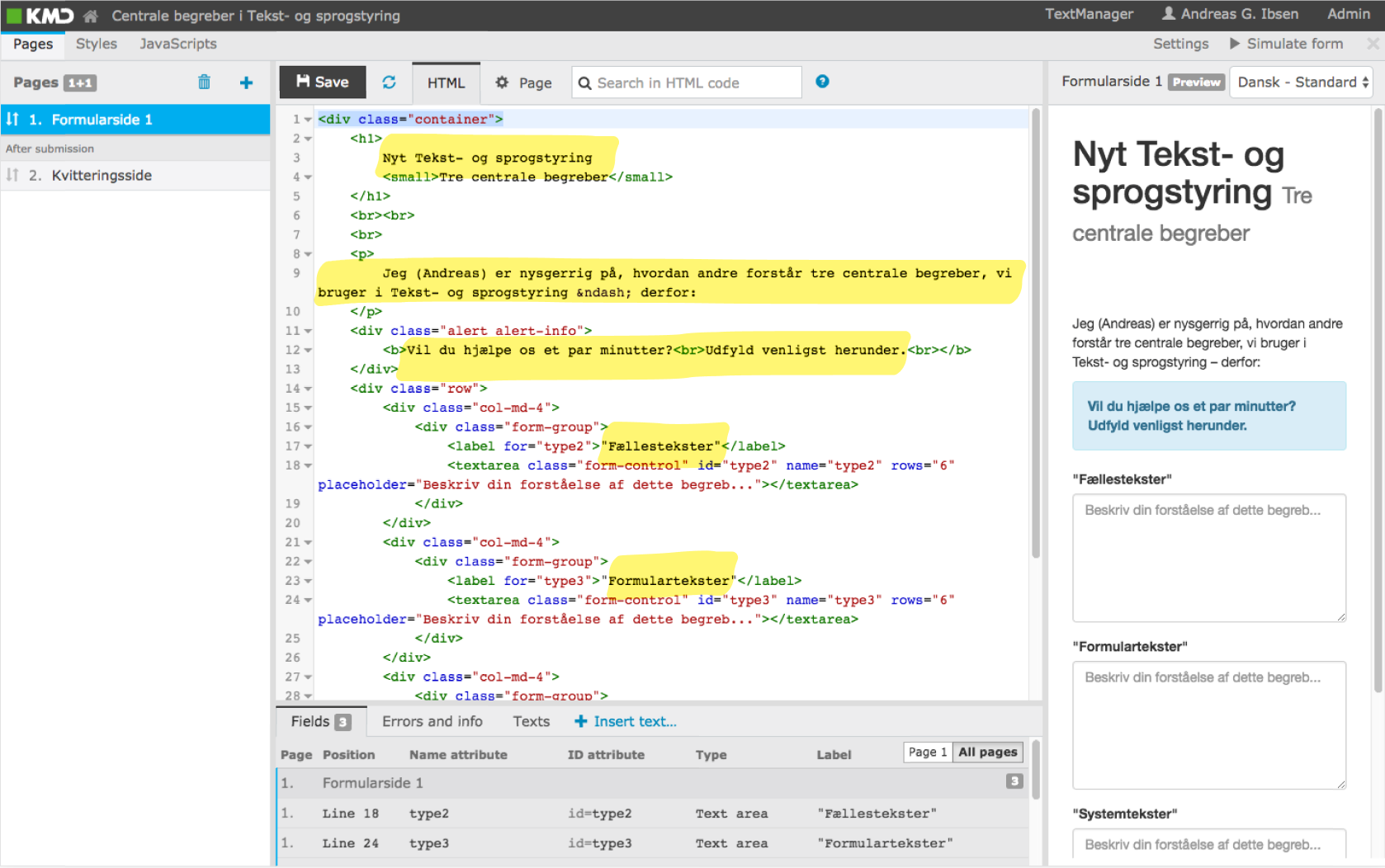 For translators to edit user-facing texts in forms, KMD XForm Responsive Editor required them to dig through HTML source code to find the relevant texts. This made the task cumbersome and error-prone.<br>br>Thus we needed a dedicated, user-friendly text management interface.