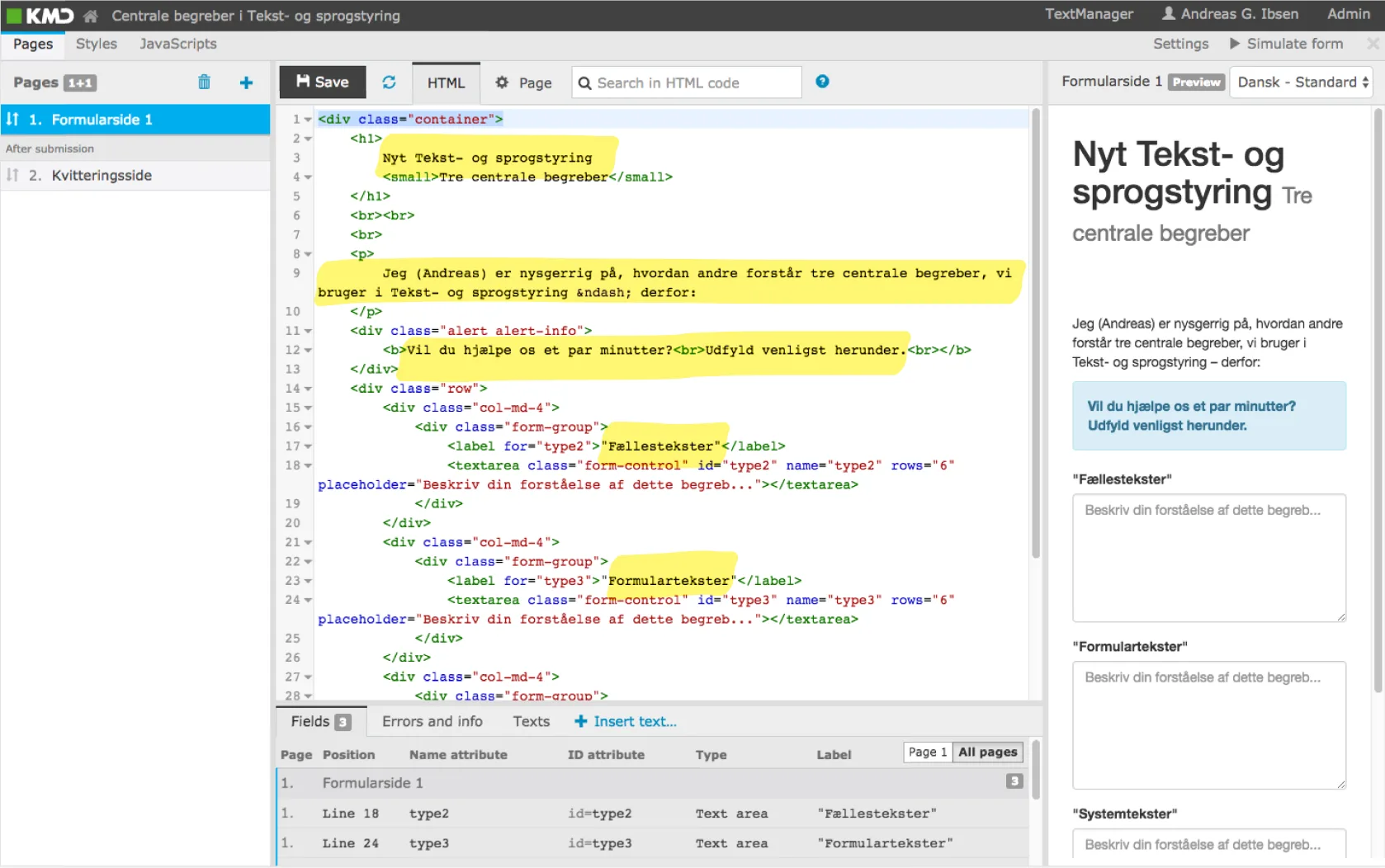 For translators to edit user-facing texts in forms, KMD XForm Responsive Editor required them to dig through HTML source code to find the relevant texts. This made the task cumbersome and error-prone.<br>br>Thus we needed a dedicated, user-friendly text management interface.
