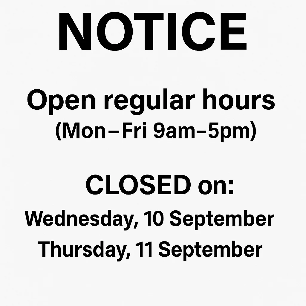 Improved design notice we are closed