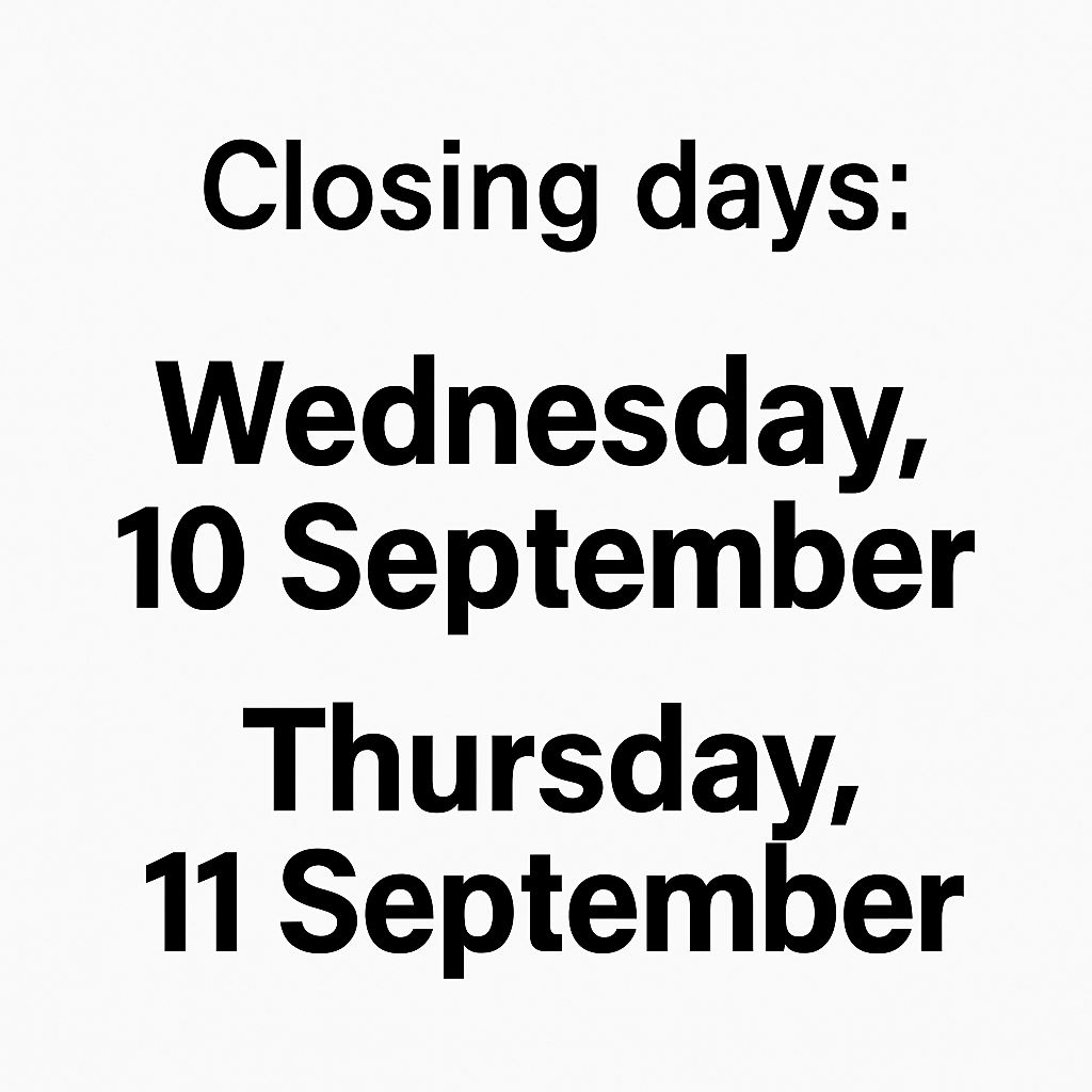 Improved design version 2 even simpler notice closing days